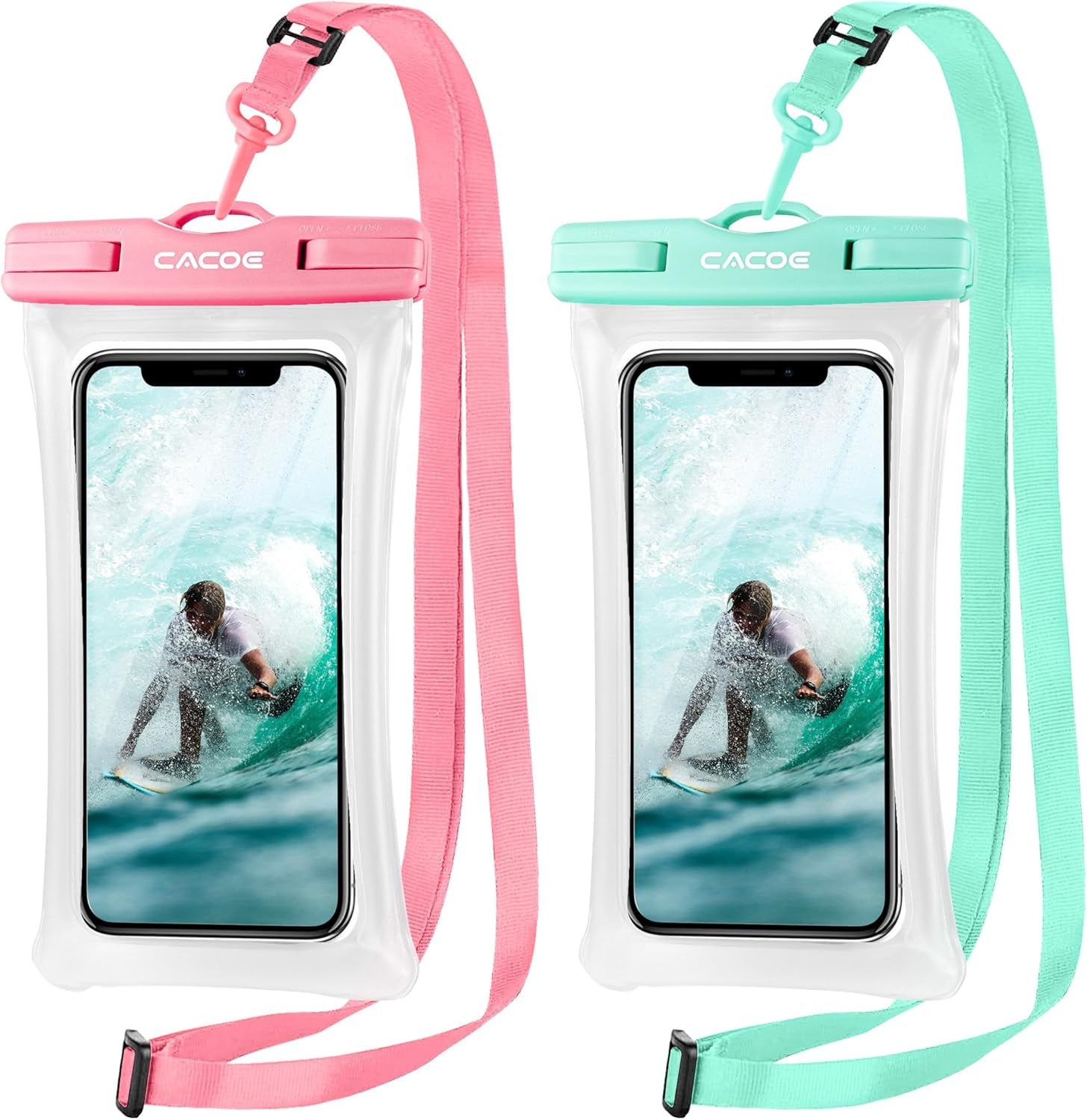 Experience Ultimate Protection with the Floatable IPX8 Waterproof Phone Case - 2 Pack for Smartphones Up to 7.0" - Perfect for Beach, Pool, and Adventure!