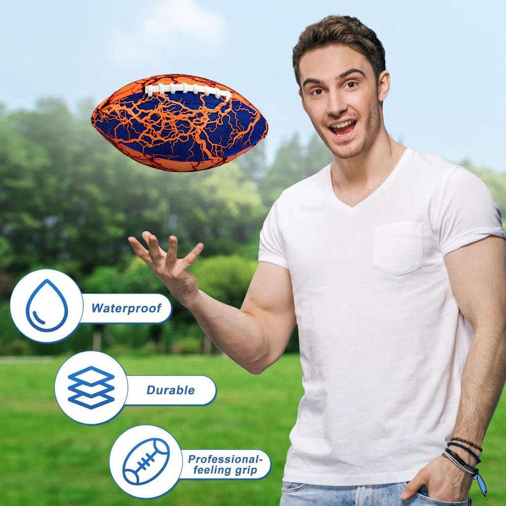 Pool Beach Water Football - 2Pack Strong Grip Waterproof Football for All-Weather Play Pool Toys Beach Games Outdoor Sports Toy Christmas Birthday Gifts for Kids Boys Teens Adults