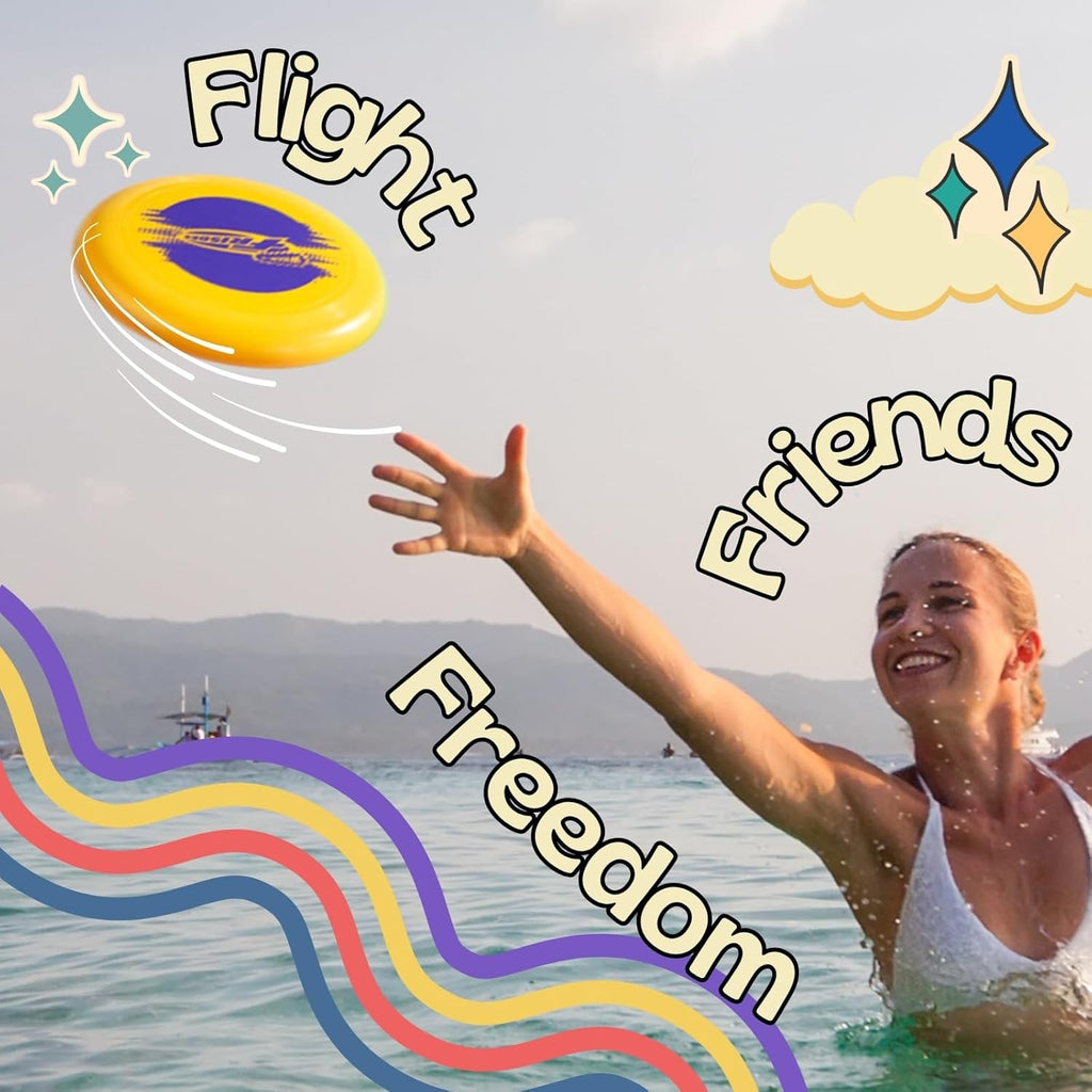 Frisbee Cool Flyer Flying Disc, 9.95 Inch Sports Disc Lightweight Durable for Outdoor Beach Park Backyard Game - 130G