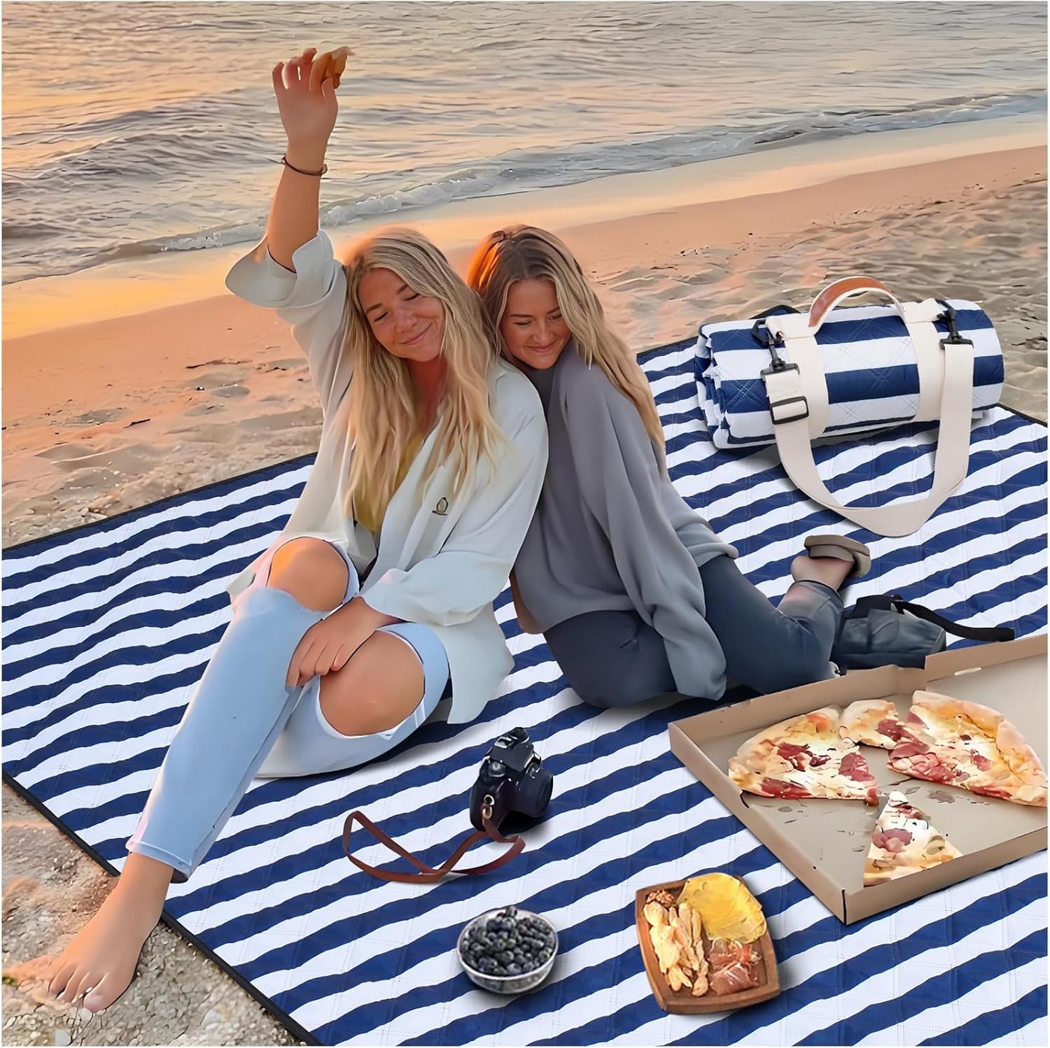 Waterproof Sandproof Beach Blanket Picnic Outdoor Mat Extra Large Foldable Sand Free Big Giant XL Car Essential Roadtrip Gadget Rv Accessories Gear Must Haves Hiking Items Necessities