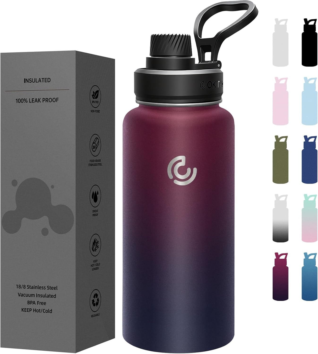 Sports Water Bottle 22Oz, Insulated Water Bottle with Handle,Stainless Steel,Simple Modern,Suitable for Travel, School, Boy, Girl(Army Green)