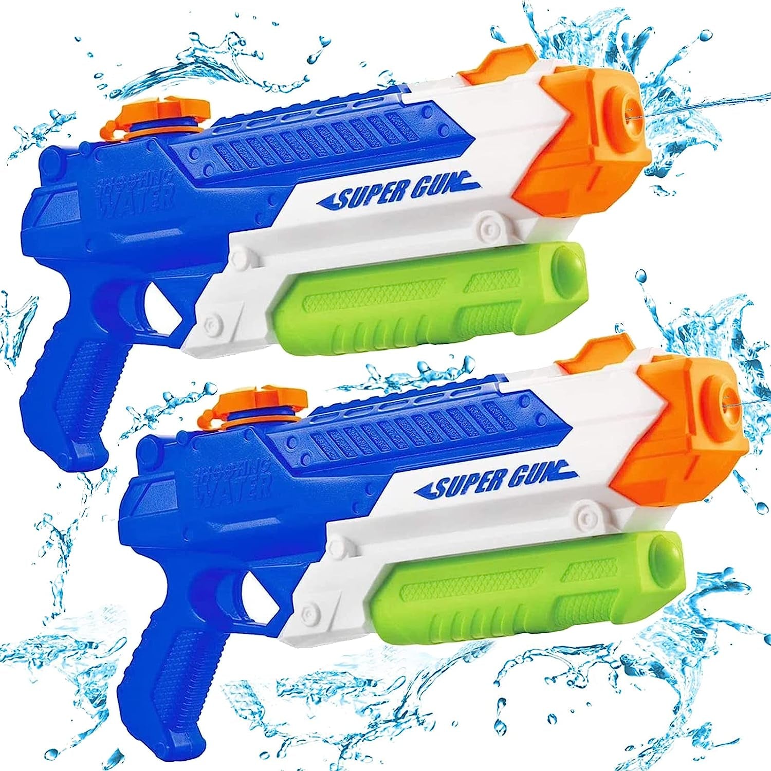 Water Guns for Kids - Summer Soaker Squirt Guns, 400Cc/40Ft for 3 Years Old and up Boys Girls Adults - 2 Pack Outdoor Toy for Swimming Pool Yard Lawn Beach