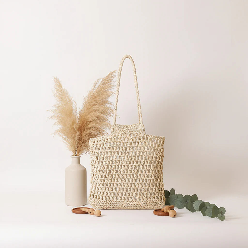 Hollow Out Straw Beach Bag Vacation Beach Bag Shoulder Bag