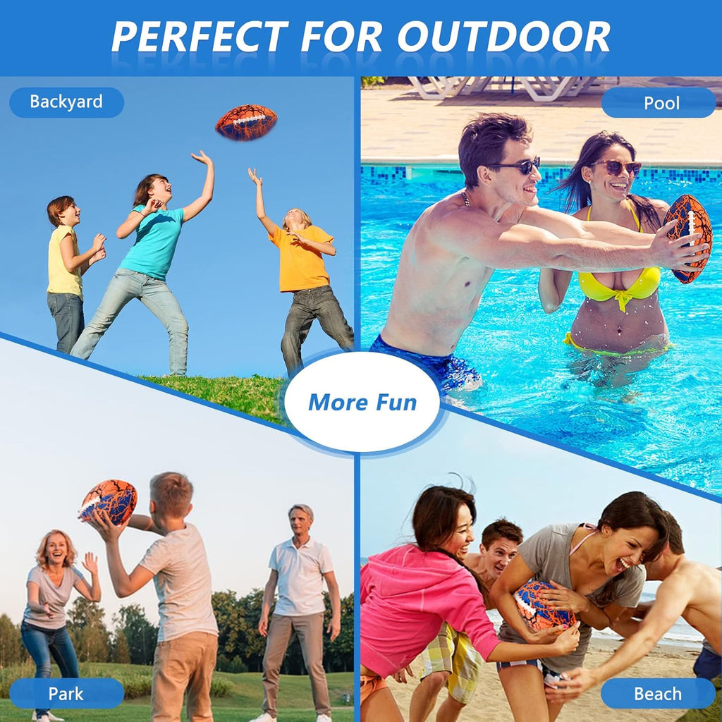Pool Beach Water Football - 2Pack Strong Grip Waterproof Football for All-Weather Play Pool Toys Beach Games Outdoor Sports Toy Christmas Birthday Gifts for Kids Boys Teens Adults