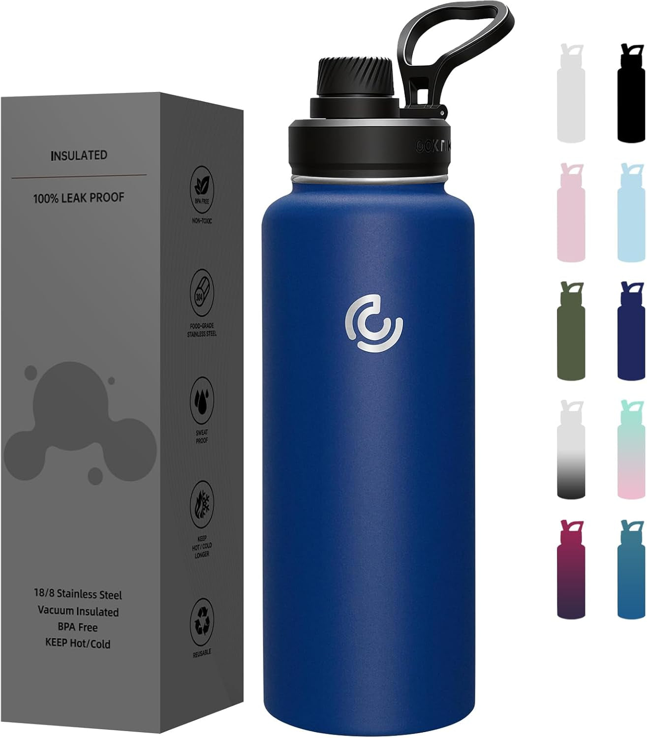 Sports Water Bottle 22Oz, Insulated Water Bottle with Handle,Stainless Steel,Simple Modern,Suitable for Travel, School, Boy, Girl(Army Green)