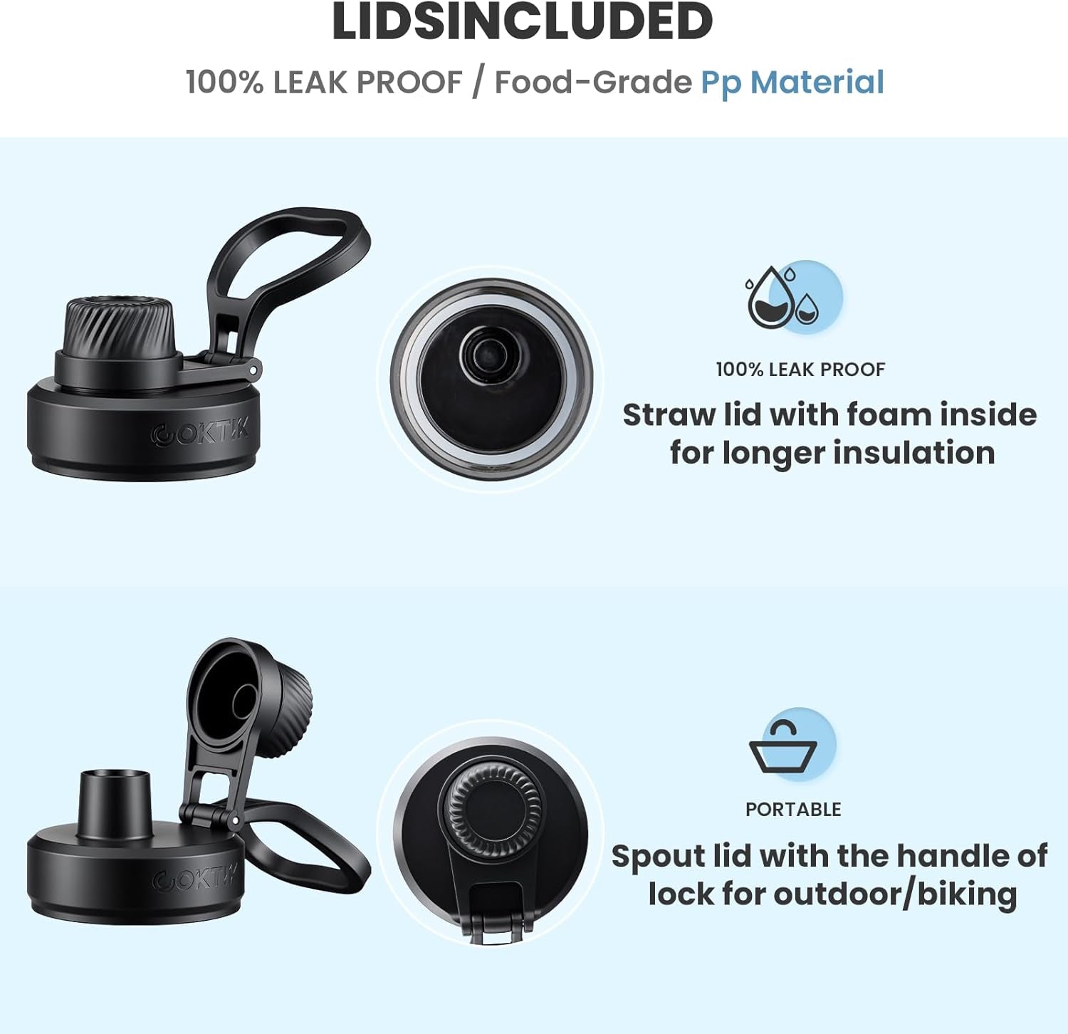 Sports Water Bottle 22Oz, Insulated Water Bottle with Handle,Stainless Steel,Simple Modern,Suitable for Travel, School, Boy, Girl(Army Green)