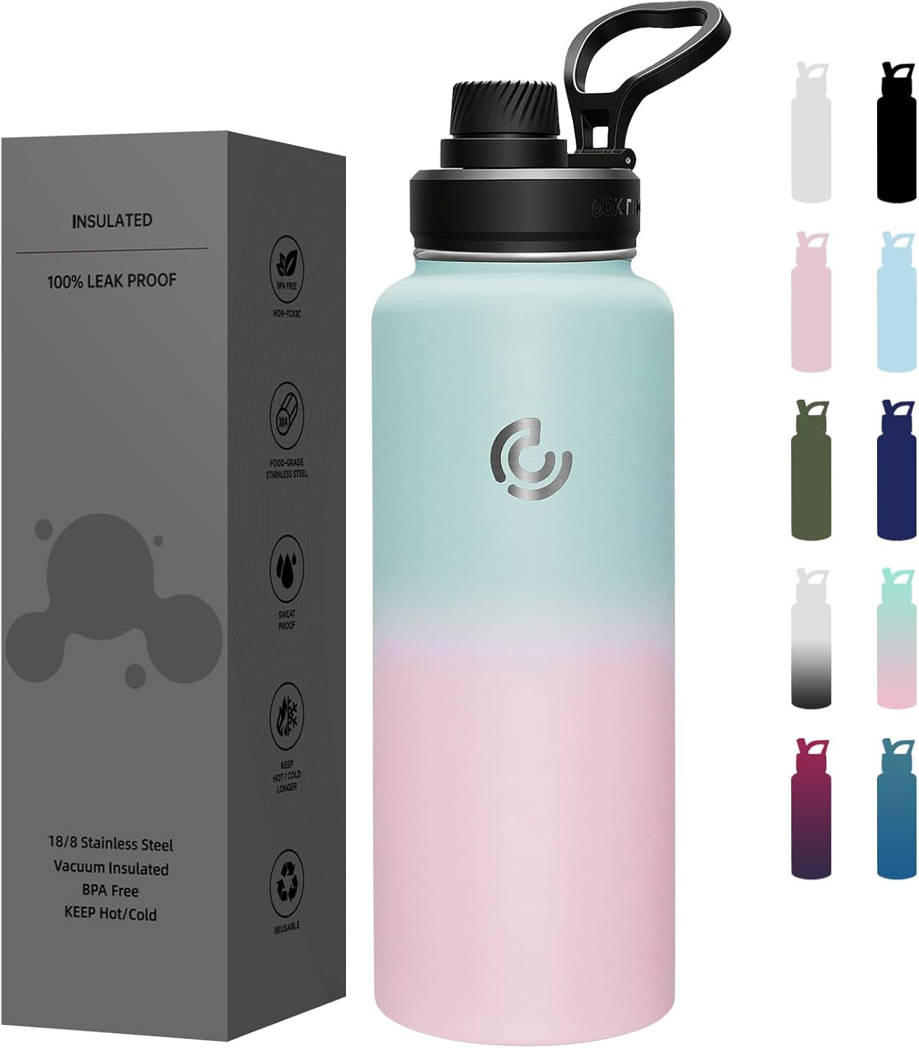 Sports Water Bottle 22Oz, Insulated Water Bottle with Handle,Stainless Steel,Simple Modern,Suitable for Travel, School, Boy, Girl(Army Green)