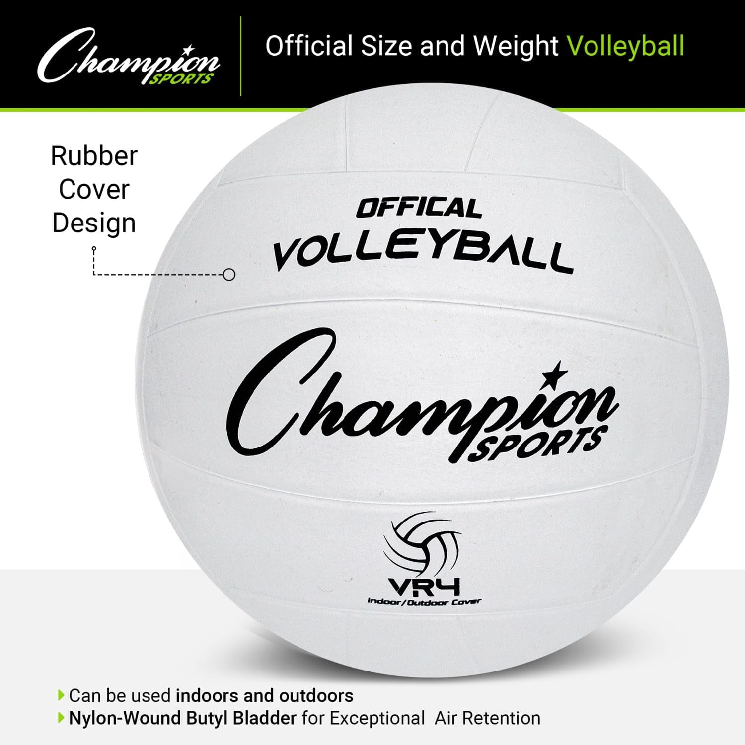 Rubber Volleyballs – Durable Official Size Balls for Game & Practice Use, Indoor/Outdoor Play