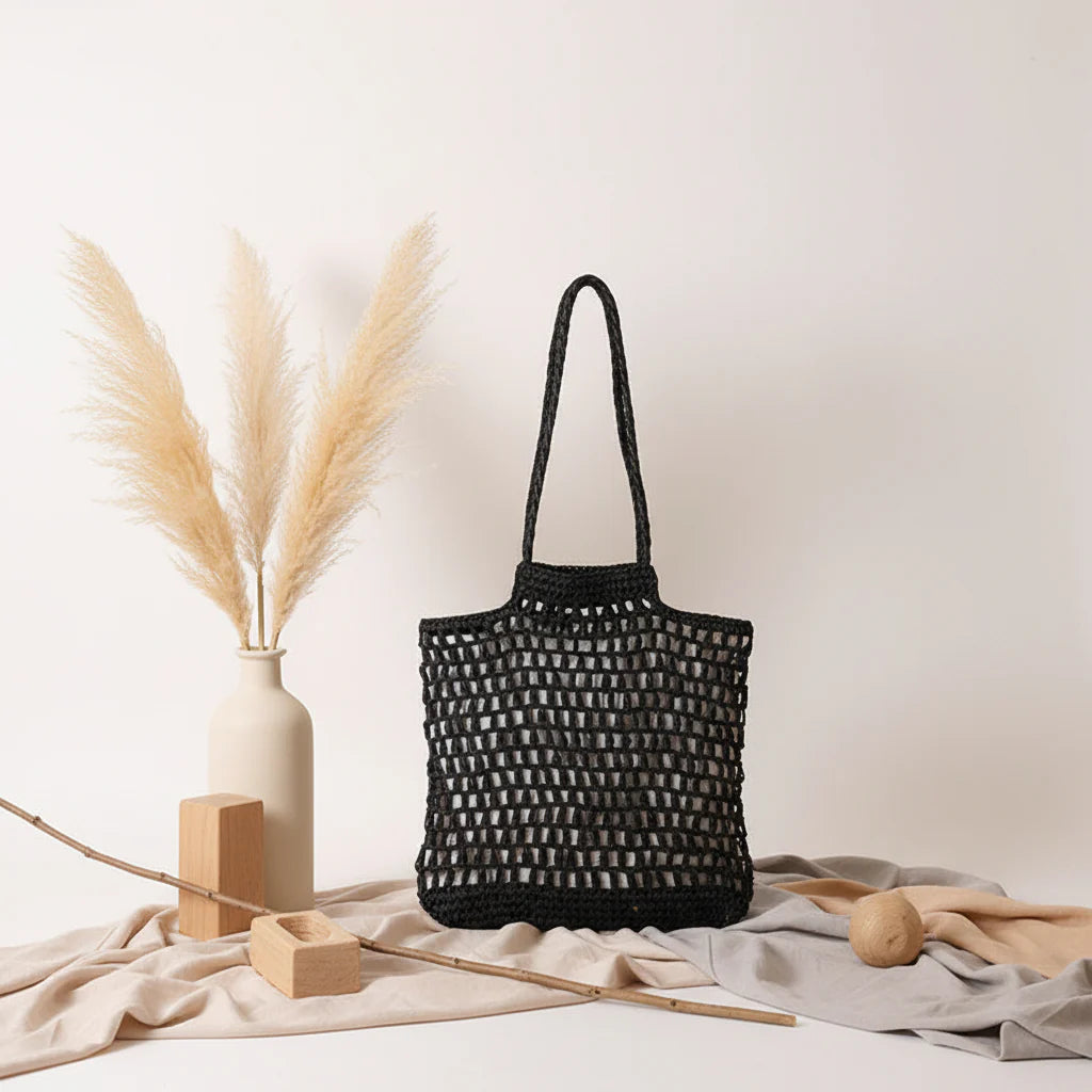 Hollow Out Straw Beach Bag Vacation Beach Bag Shoulder Bag