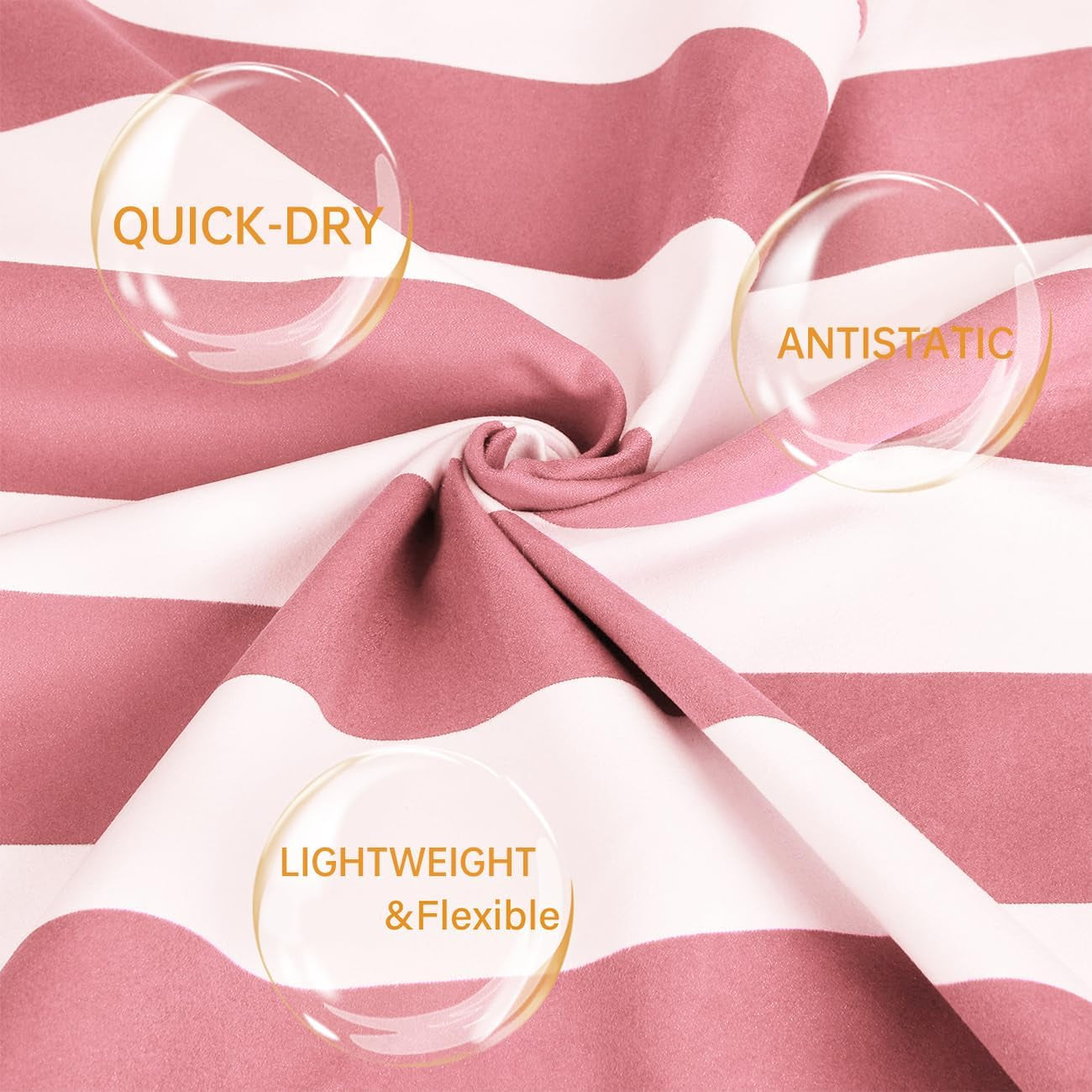 2-Pack Microfiber Beach Towels Set (63"X31.5" + 31.5"X16") | Oversized Quick Dry Sand Free Travel Towel for Beach Pool Gym Camping (Pink)