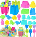 Beach Toys for Toddlers, Sand Castle Toys with 3 Bucket, 6 Shovels, Mesh Bag & Sandbox Molds Travel Sand Toys for Beach Sandbox Toys for Toddlers Kids Baby Boys Girls Age 3-10
