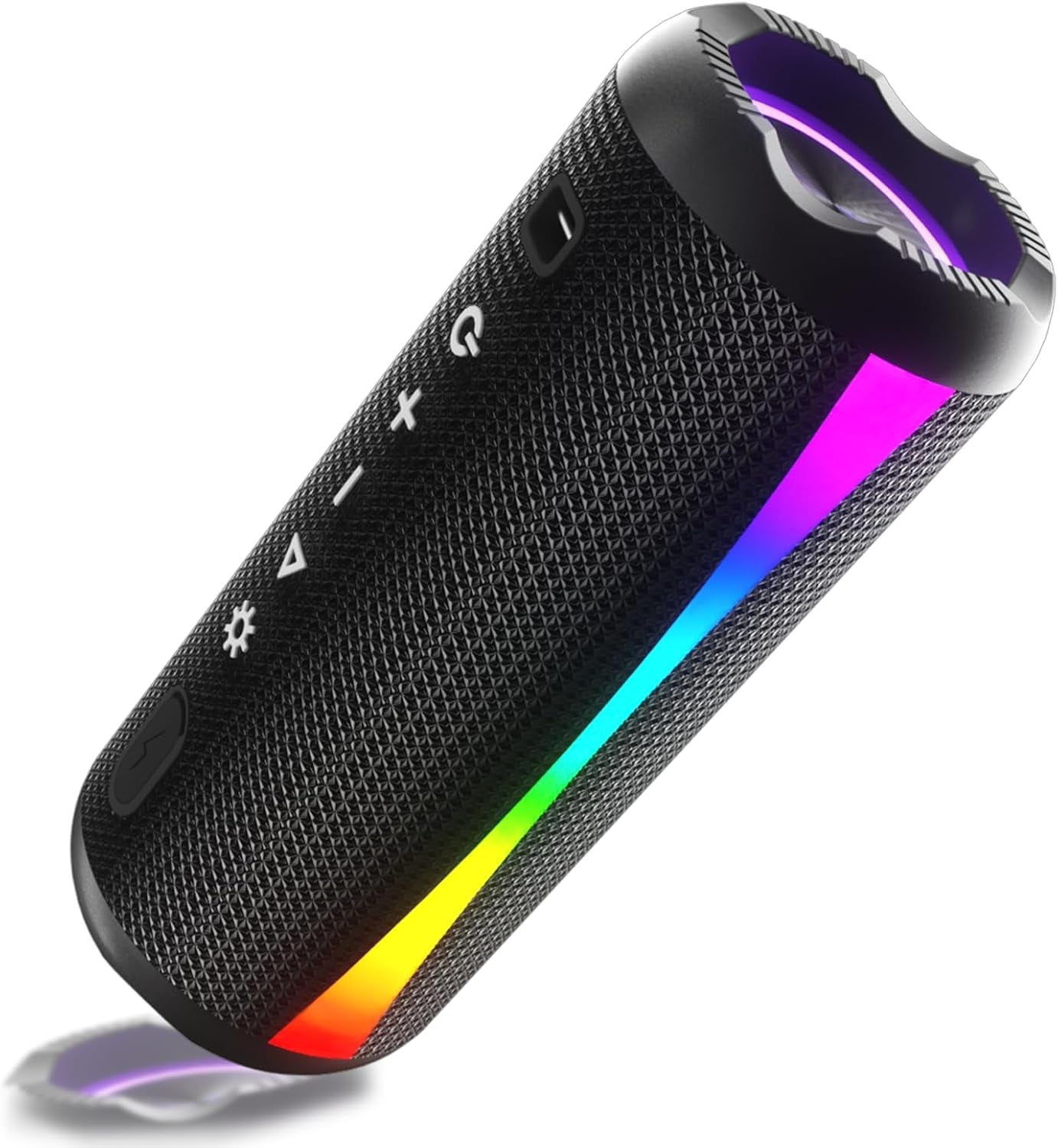 Portable Bluetooth Speaker, 2026 Bluetooth Wireless Speaker 5.4 with RGB Lights, 20H Playtime with Deep Bass, IP7 Waterproof, TWS Pairing, Portable Speaker for Travel/Party/Home/Gifts, Black