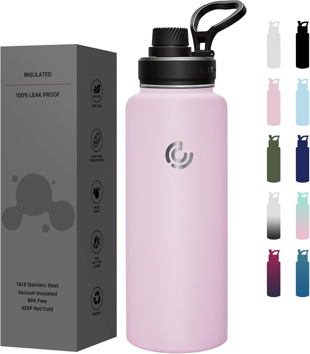 Sports Water Bottle 22Oz, Insulated Water Bottle with Handle,Stainless Steel,Simple Modern,Suitable for Travel, School, Boy, Girl(Army Green)