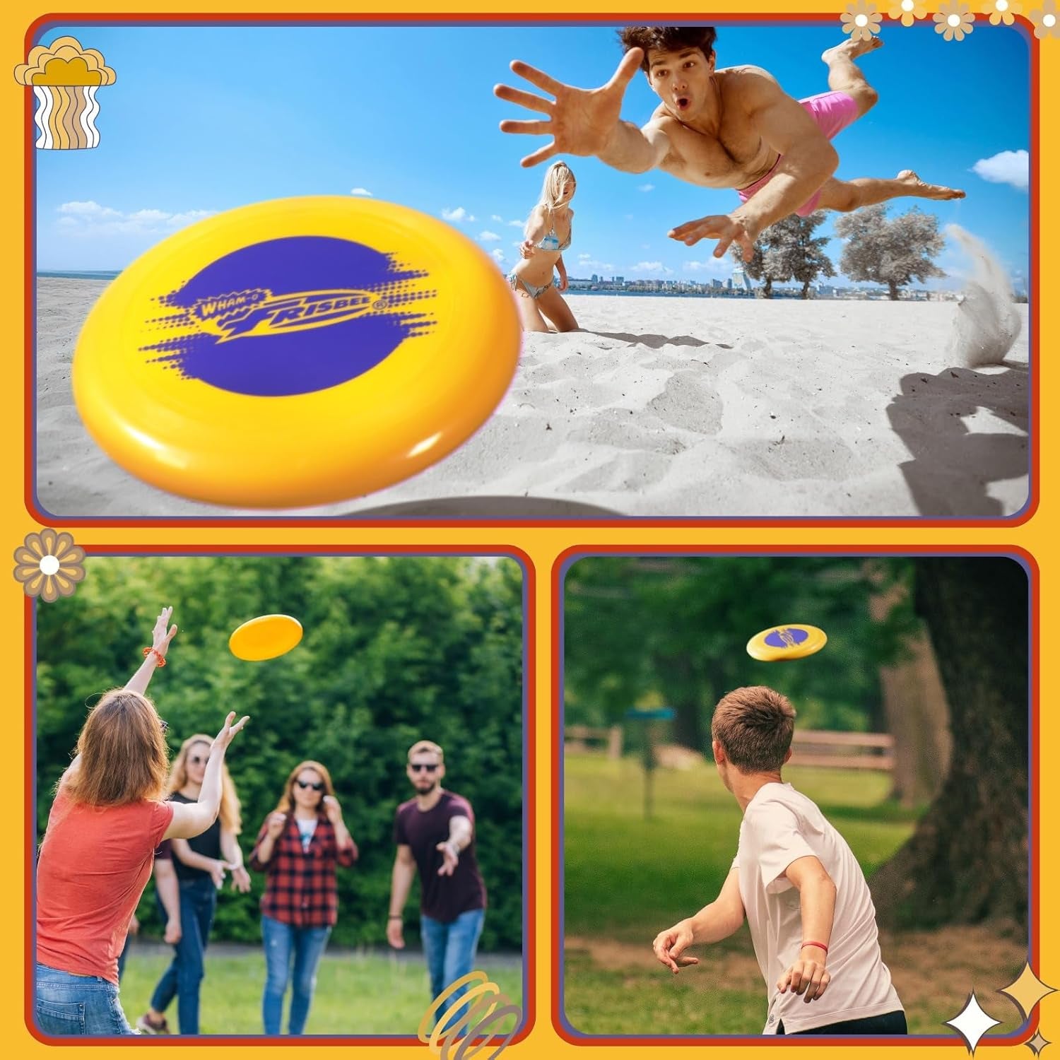 Frisbee Cool Flyer Flying Disc, 9.95 Inch Sports Disc Lightweight Durable for Outdoor Beach Park Backyard Game - 130G