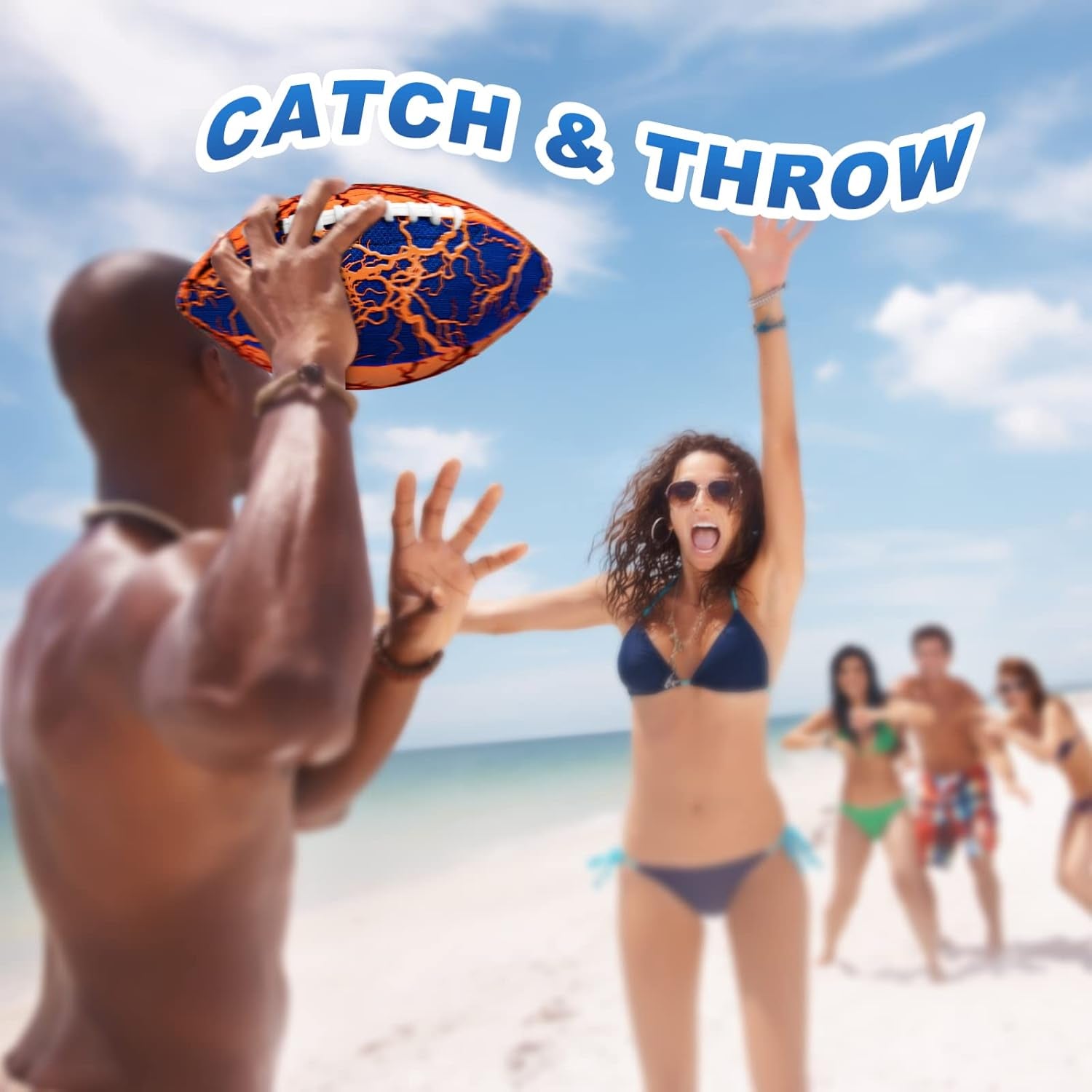 Pool Beach Water Football - 2Pack Strong Grip Waterproof Football for All-Weather Play Pool Toys Beach Games Outdoor Sports Toy Christmas Birthday Gifts for Kids Boys Teens Adults