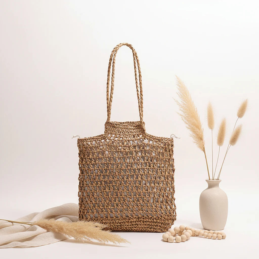 Hollow Out Straw Beach Bag Vacation Beach Bag Shoulder Bag