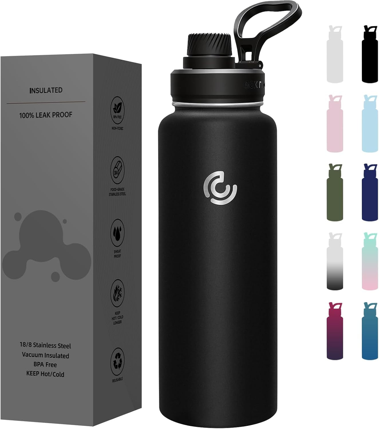 Sports Water Bottle 22Oz, Insulated Water Bottle with Handle,Stainless Steel,Simple Modern,Suitable for Travel, School, Boy, Girl(Army Green)