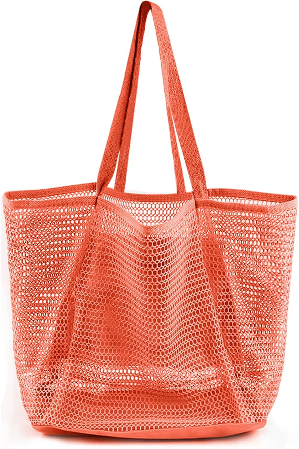 Beach Bags for Women, Summer Travel Mesh Tote Bag with Large Inner Pocket, Sandproof Woven Shoulder Handbag