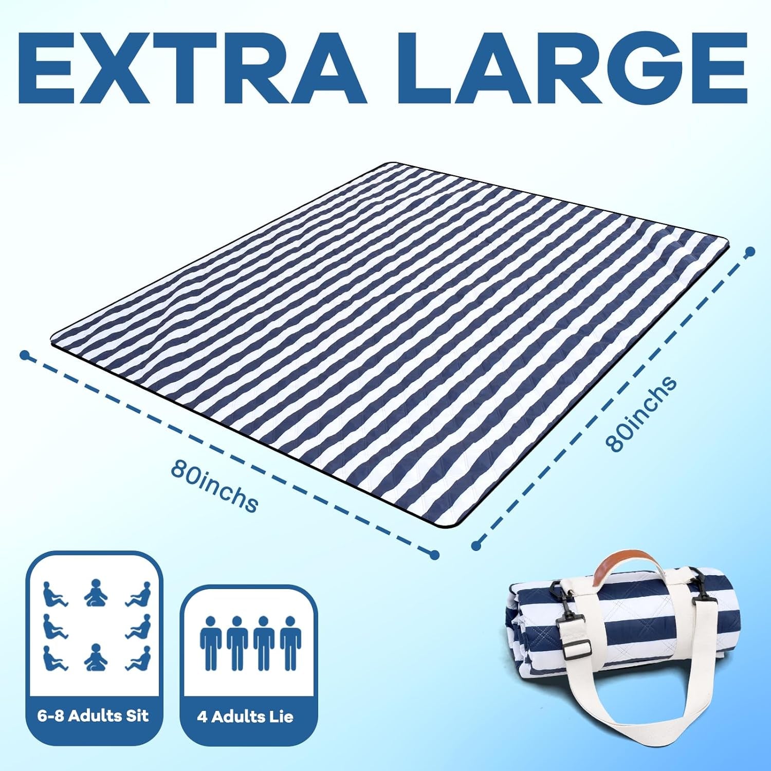 Waterproof Sandproof Beach Blanket Picnic Outdoor Mat Extra Large Foldable Sand Free Big Giant XL Car Essential Roadtrip Gadget Rv Accessories Gear Must Haves Hiking Items Necessities