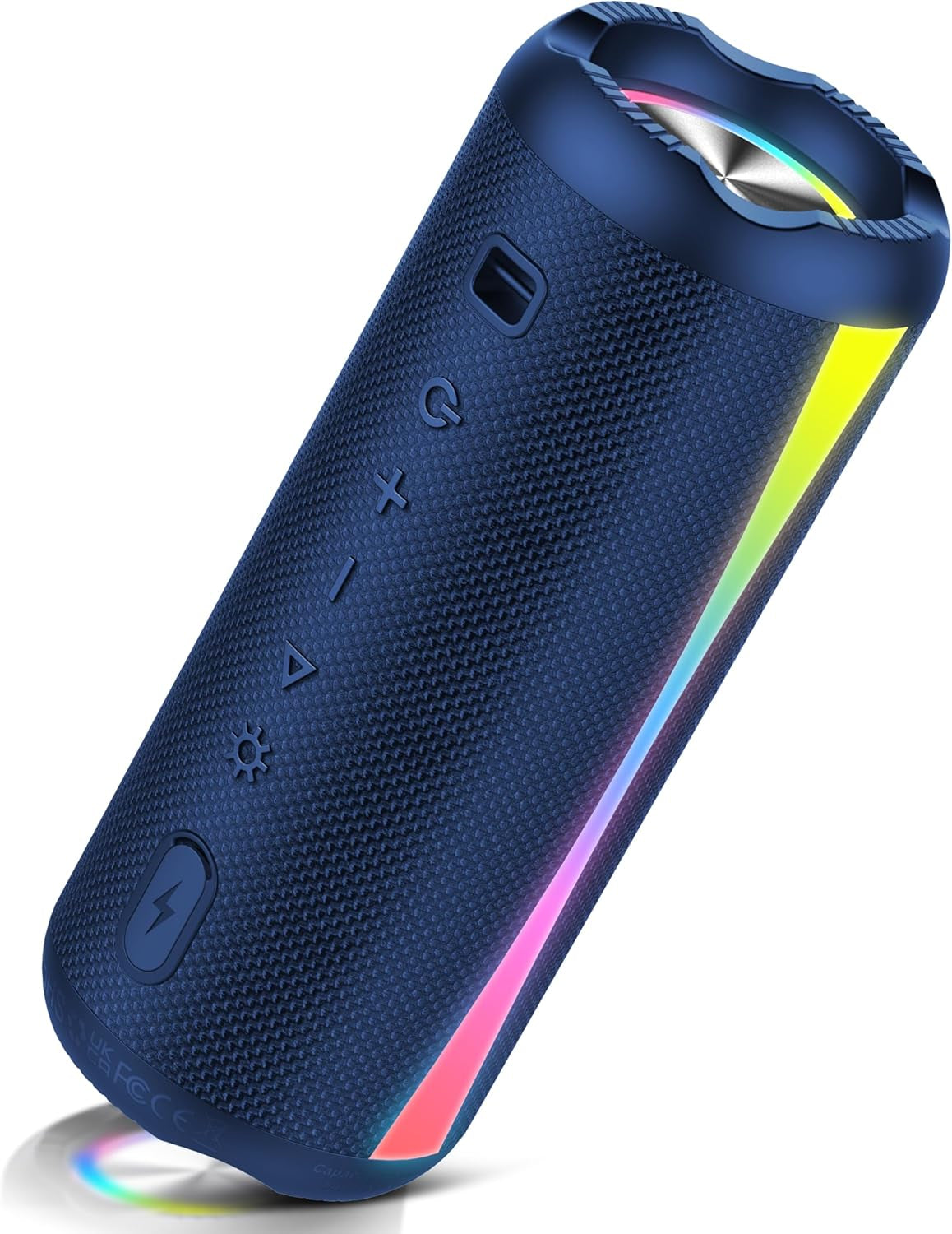 Portable Bluetooth Speaker, 2026 Bluetooth Wireless Speaker 5.4 with RGB Lights, 20H Playtime with Deep Bass, IP7 Waterproof, TWS Pairing, Portable Speaker for Travel/Party/Home/Gifts, Black